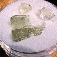 Moldavite, Phenakite, & Herkimer Diamond #106-Moldavite Life