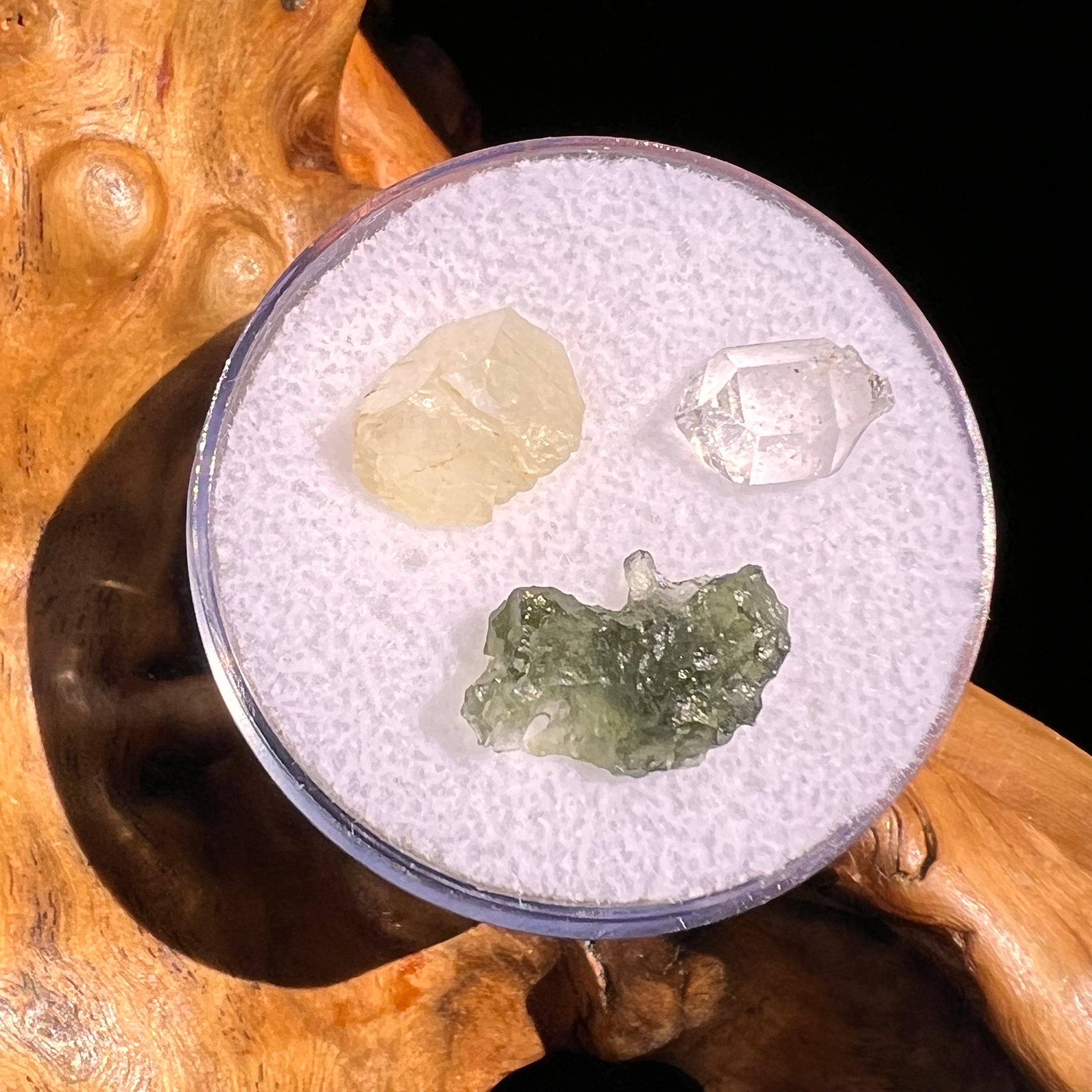 Moldavite, Phenakite, & Herkimer Diamond #107-Moldavite Life