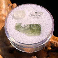 Moldavite, Phenakite, & Herkimer Diamond #113-Moldavite Life