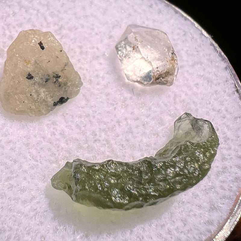 Moldavite, Phenakite, & Herkimer Diamond #116-Moldavite Life