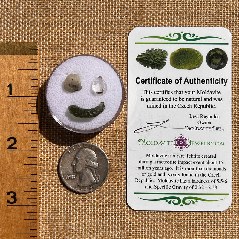 Moldavite, Phenakite, & Herkimer Diamond #116-Moldavite Life
