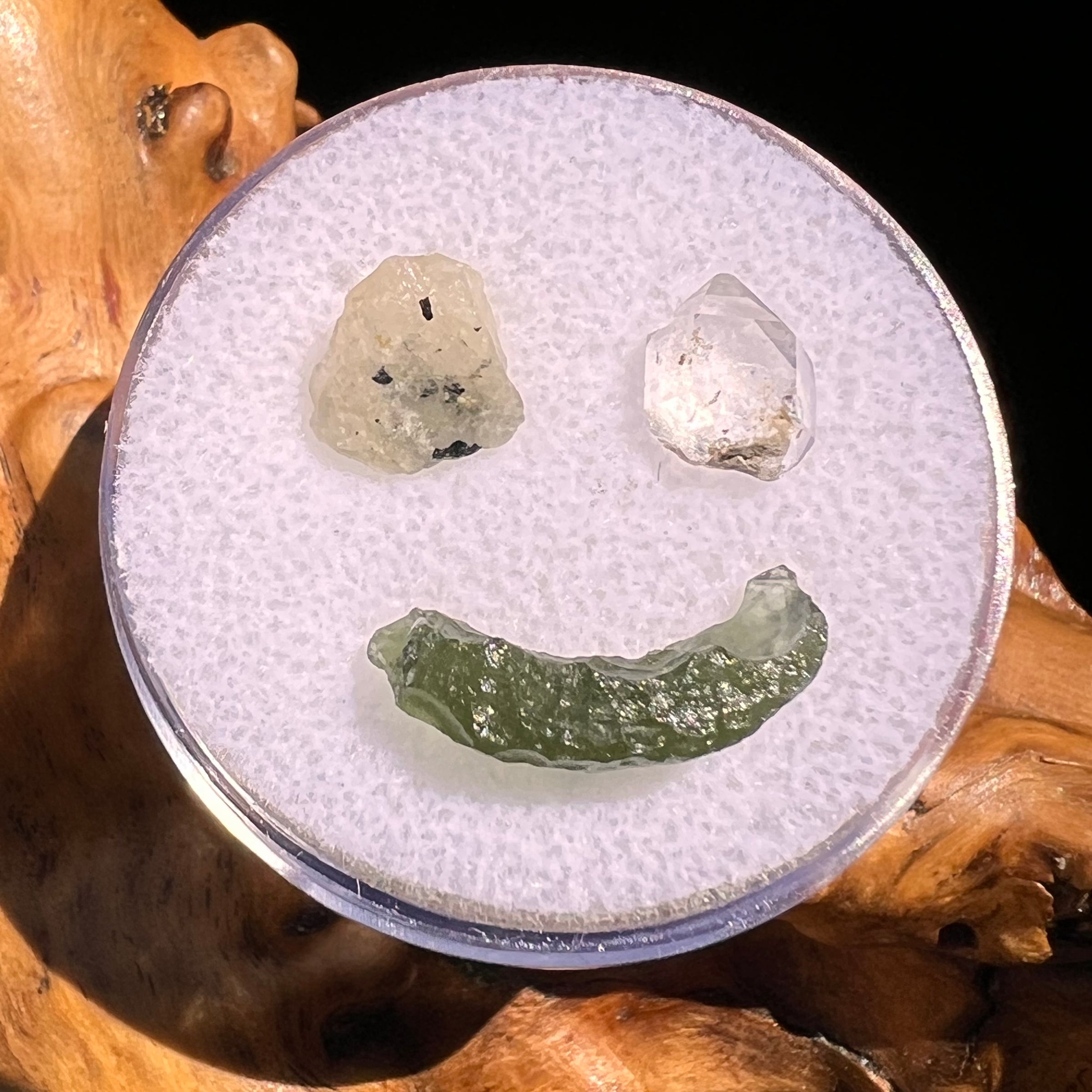 Moldavite, Phenakite, & Herkimer Diamond #116-Moldavite Life