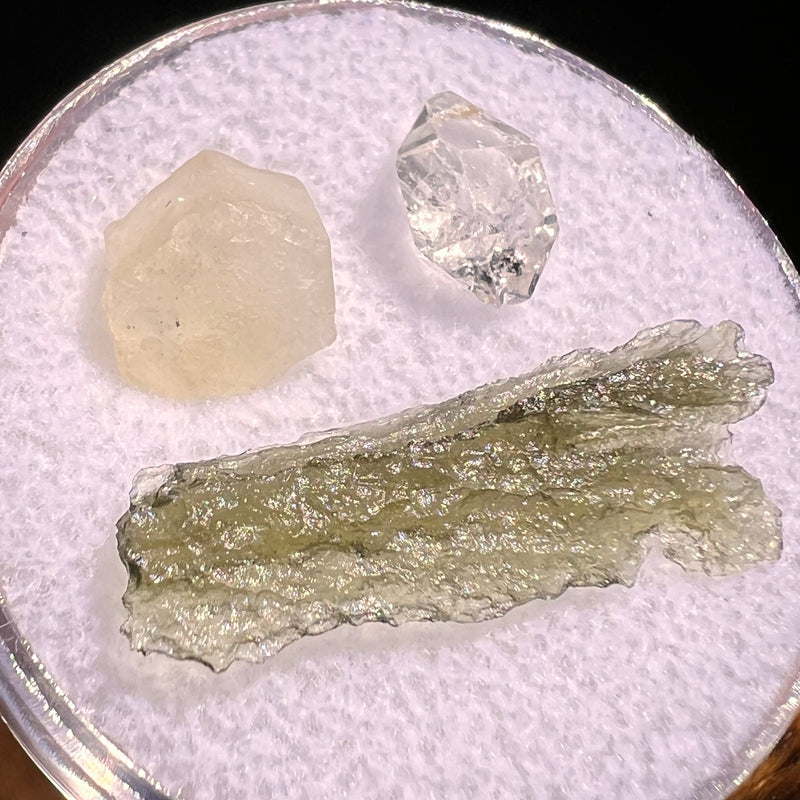 Moldavite, Phenakite, & Herkimer Diamond #118-Moldavite Life