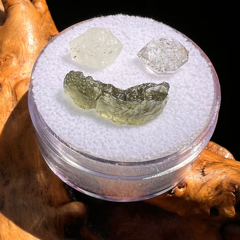 Moldavite, Phenakite, & Herkimer Diamond #119-Moldavite Life