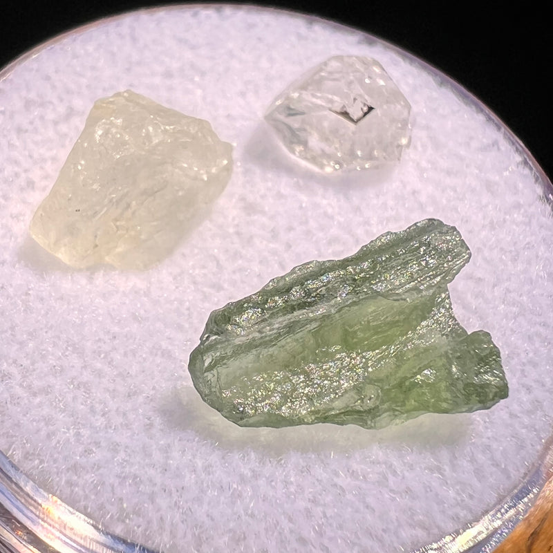 Moldavite, Phenakite, & Herkimer Diamond #120-Moldavite Life