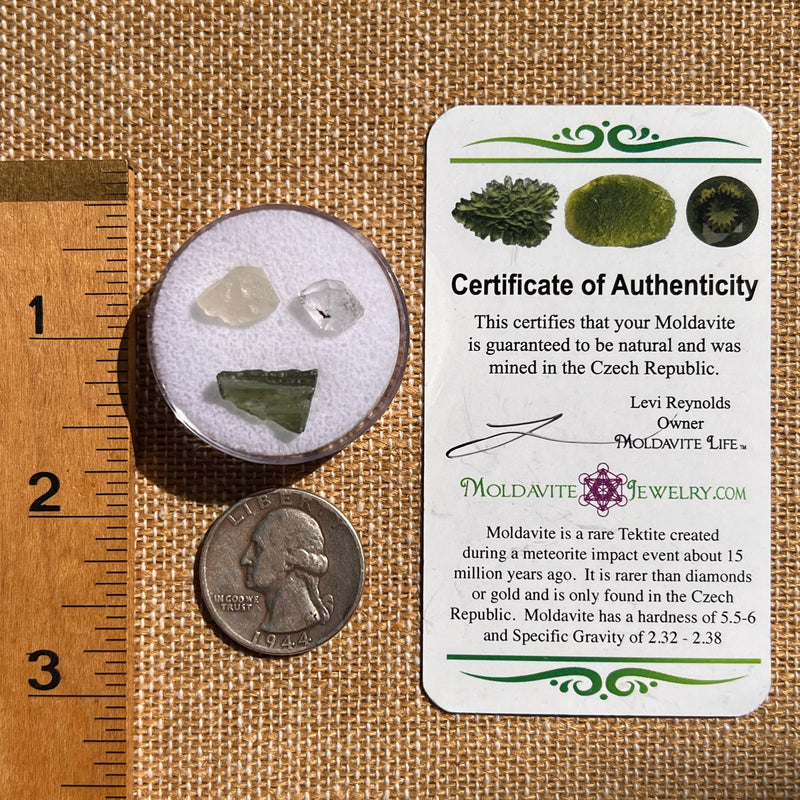 Moldavite, Phenakite, & Herkimer Diamond #120-Moldavite Life