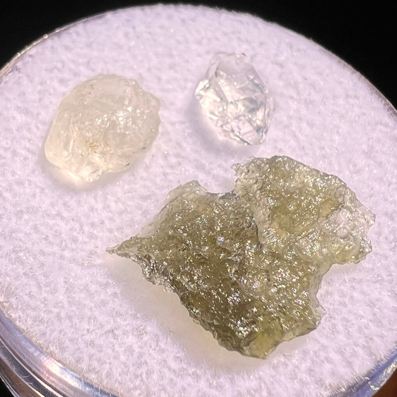 Moldavite, Phenakite, & Herkimer Diamond #121-Moldavite Life