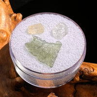 Moldavite, Phenakite, & Herkimer Diamond #122-Moldavite Life