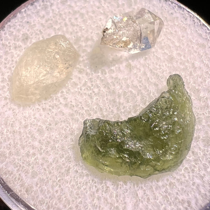 Moldavite, Phenakite, & Herkimer Diamond #124-Moldavite Life