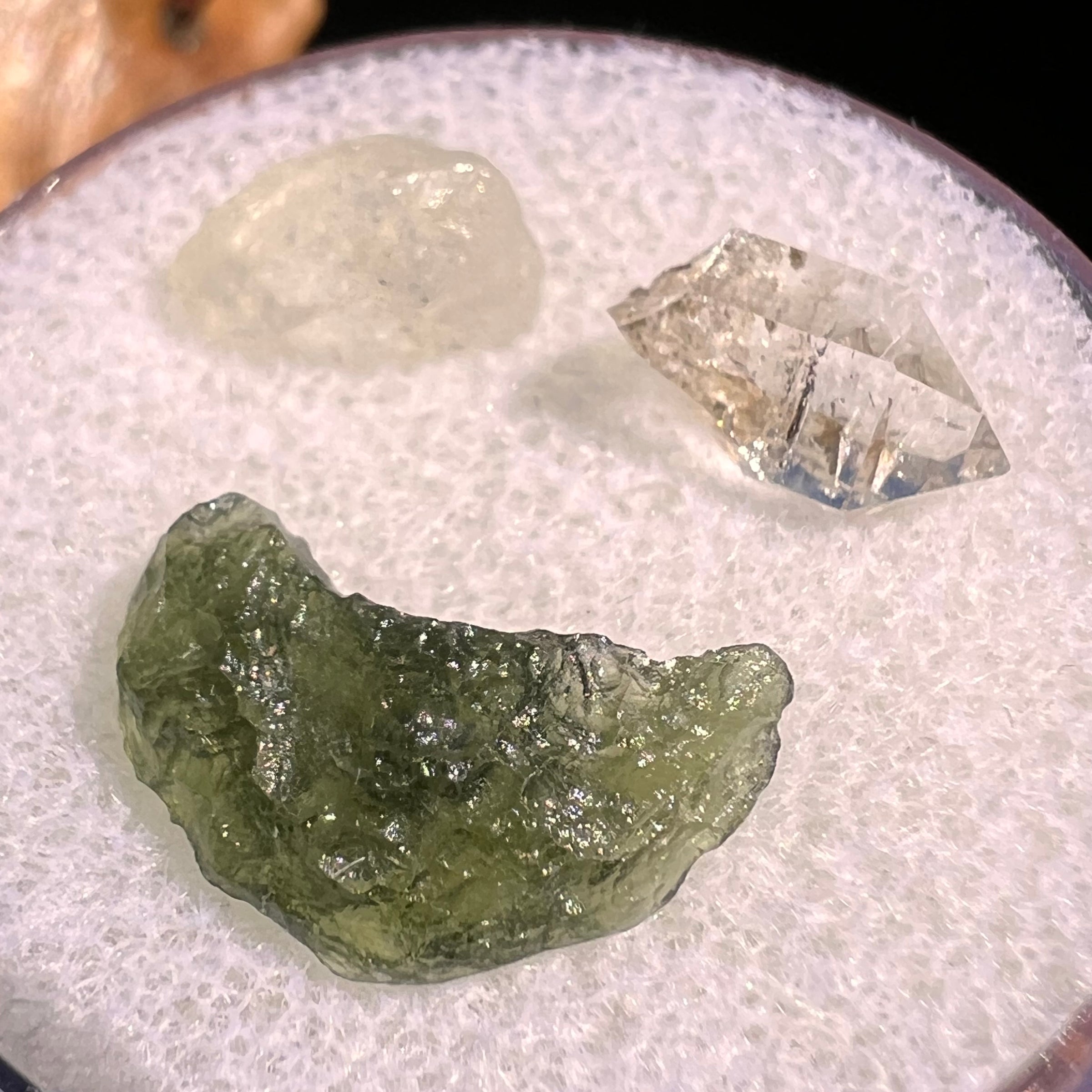 Moldavite, Phenakite, & Herkimer Diamond #124-Moldavite Life