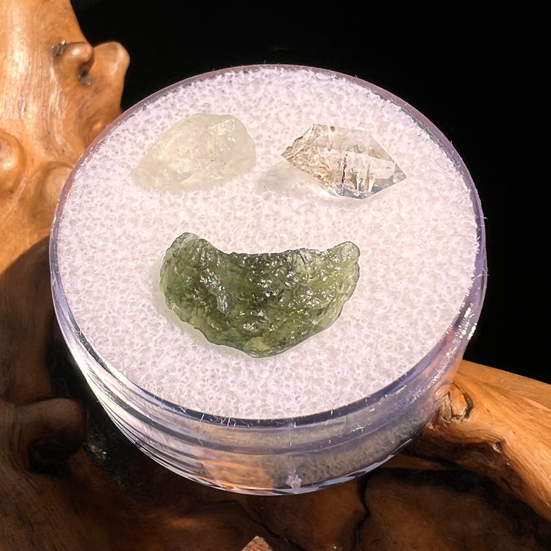 Moldavite, Phenakite, & Herkimer Diamond #124-Moldavite Life