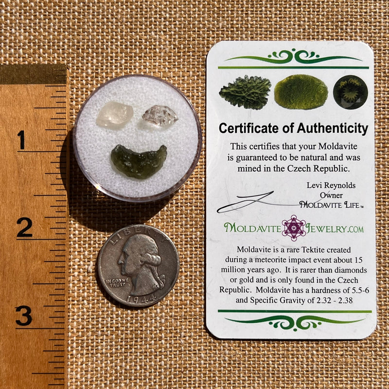 Moldavite, Phenakite, & Herkimer Diamond #124-Moldavite Life