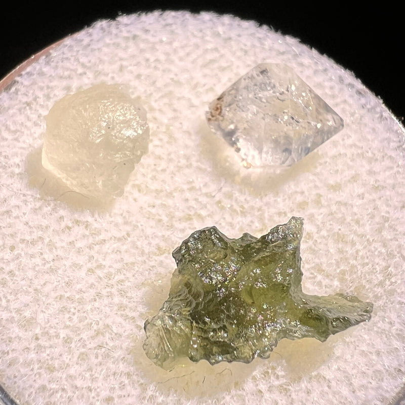 Moldavite, Phenakite, & Herkimer Diamond #125-Moldavite Life