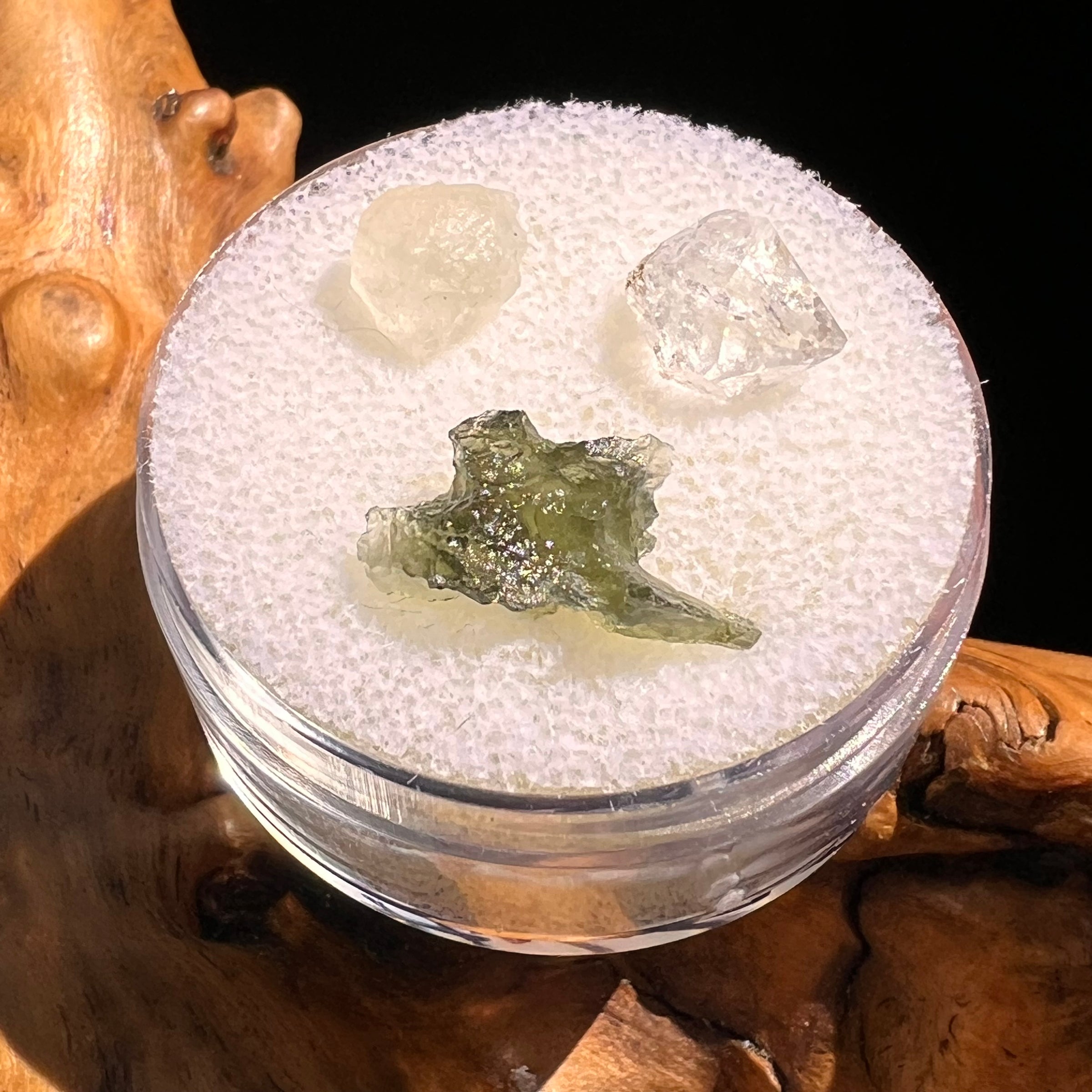 Moldavite, Phenakite, & Herkimer Diamond #125-Moldavite Life