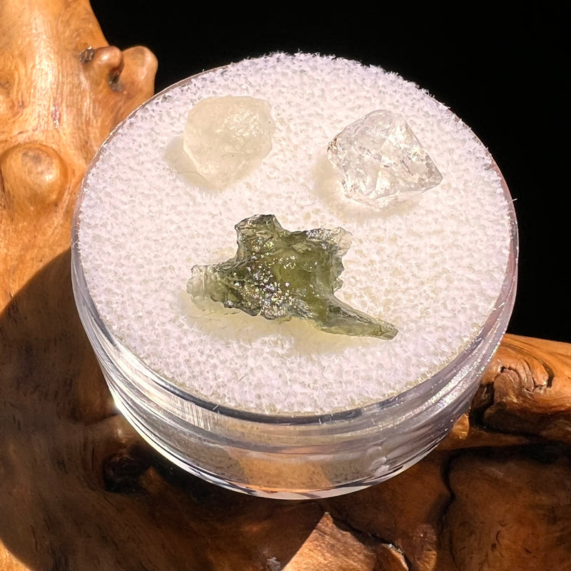 Moldavite, Phenakite, & Herkimer Diamond #125-Moldavite Life