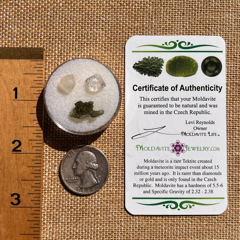 Moldavite, Phenakite, & Herkimer Diamond #125-Moldavite Life