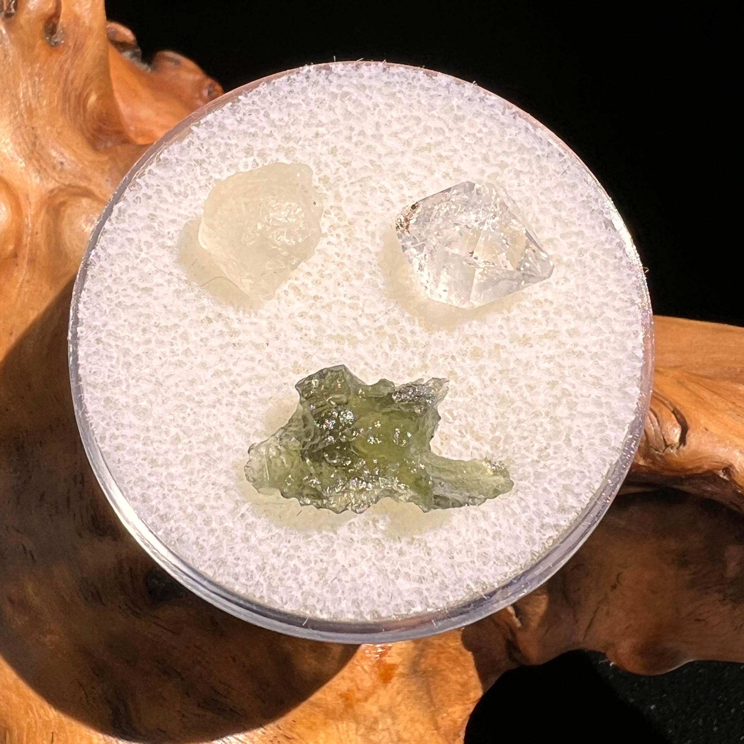 Moldavite, Phenakite, & Herkimer Diamond #125-Moldavite Life