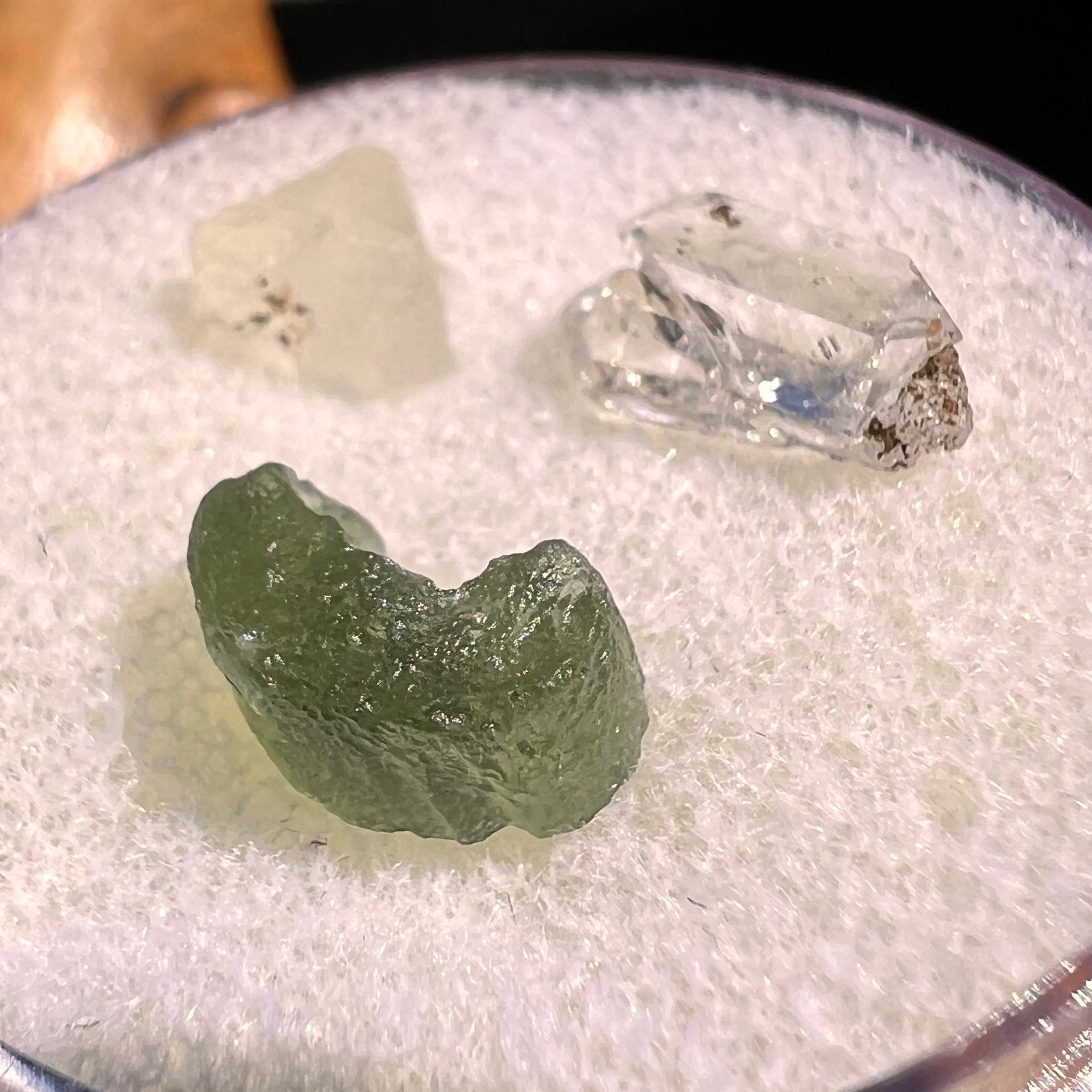 Moldavite, Phenakite, & Herkimer Diamond #127-Moldavite Life