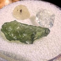 Moldavite, Phenakite, & Herkimer Diamond #128-Moldavite Life