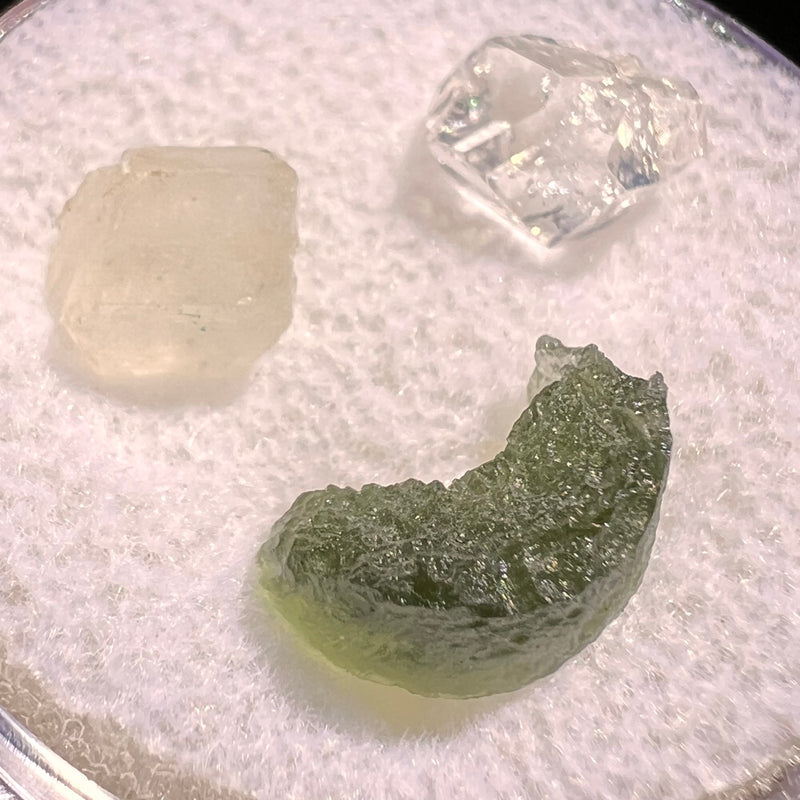 Moldavite, Phenakite, & Herkimer Diamond #129-Moldavite Life