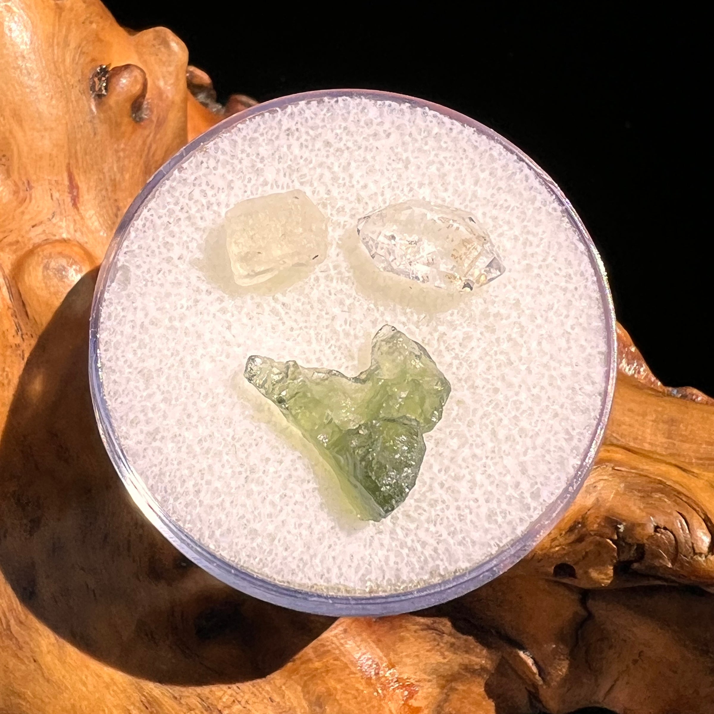Moldavite, Phenakite, & Herkimer Diamond #130-Moldavite Life