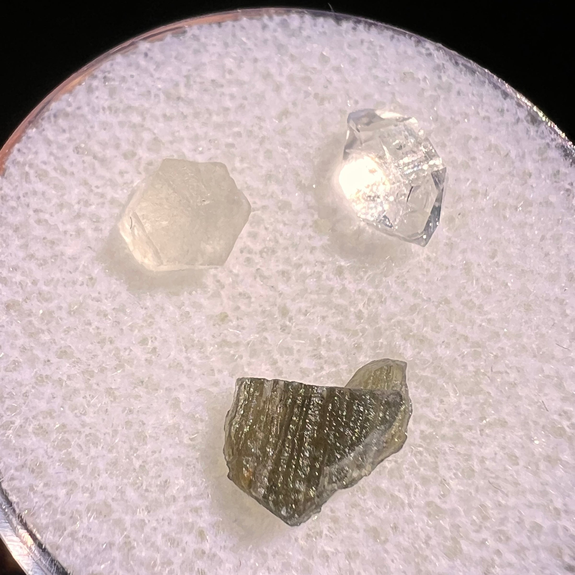 Moldavite, Phenakite, & Herkimer Diamond #132-Moldavite Life