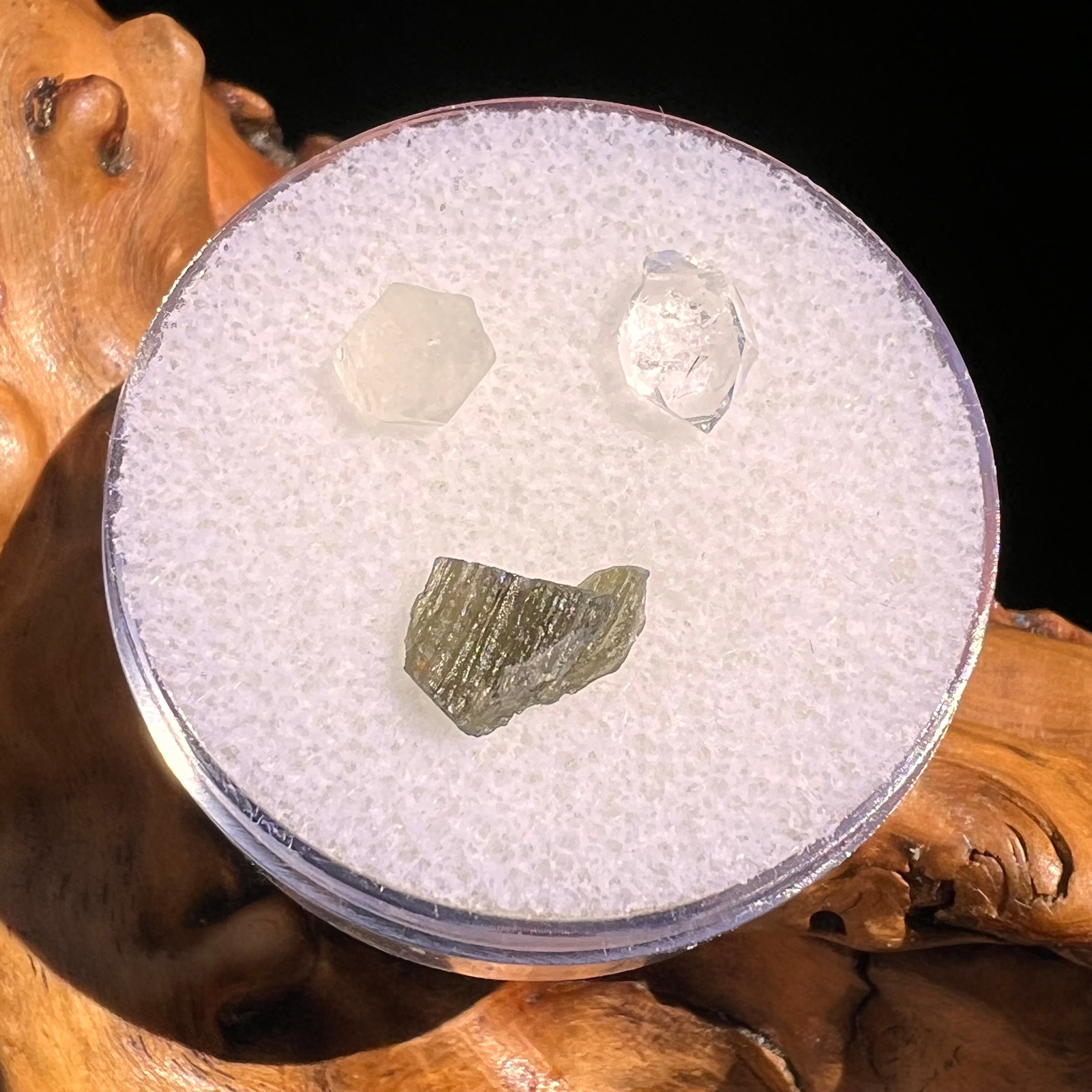 Moldavite, Phenakite, & Herkimer Diamond #132-Moldavite Life