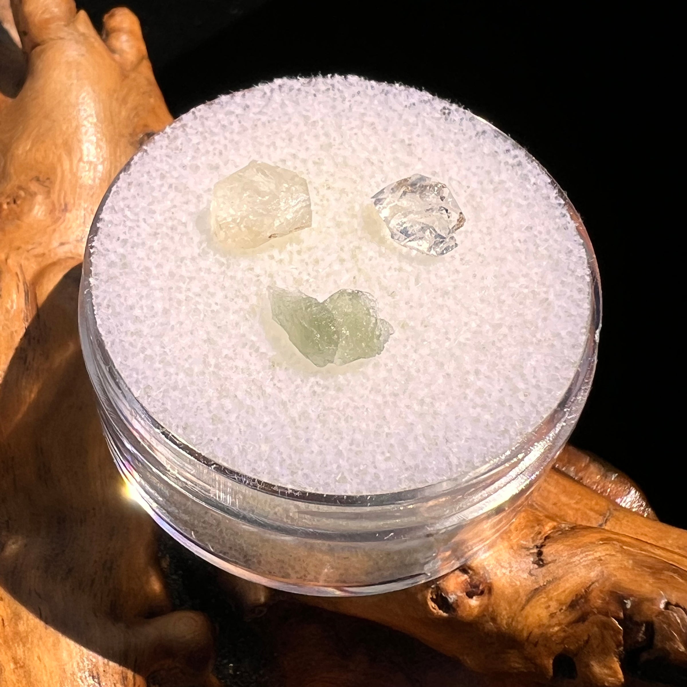 Moldavite, Phenakite, & Herkimer Diamond #133-Moldavite Life