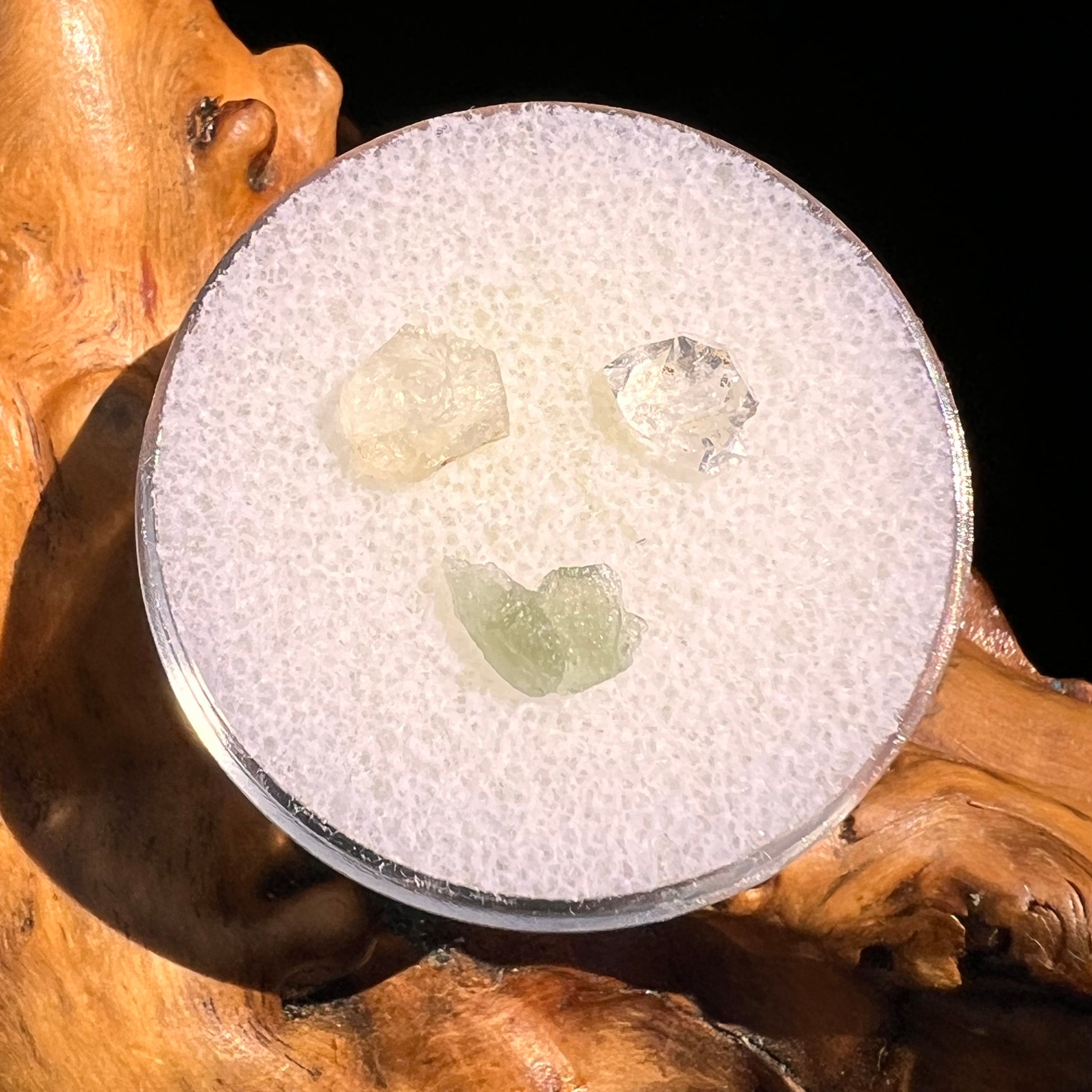 Moldavite, Phenakite, & Herkimer Diamond #133-Moldavite Life