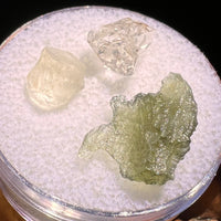Moldavite, Phenakite, & Herkimer Diamond #134-Moldavite Life