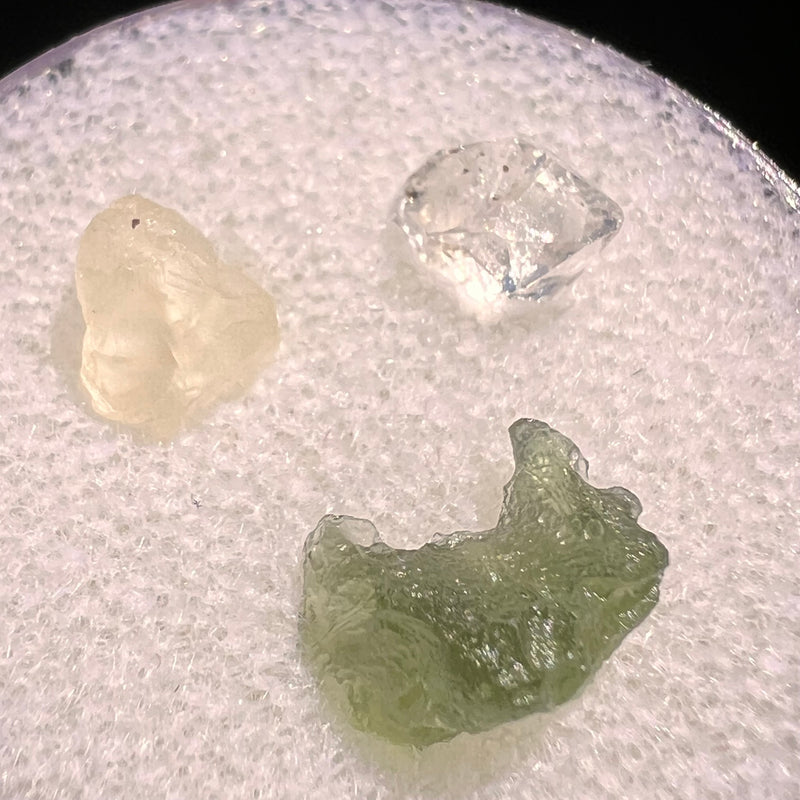 Moldavite, Phenakite, & Herkimer Diamond #135-Moldavite Life
