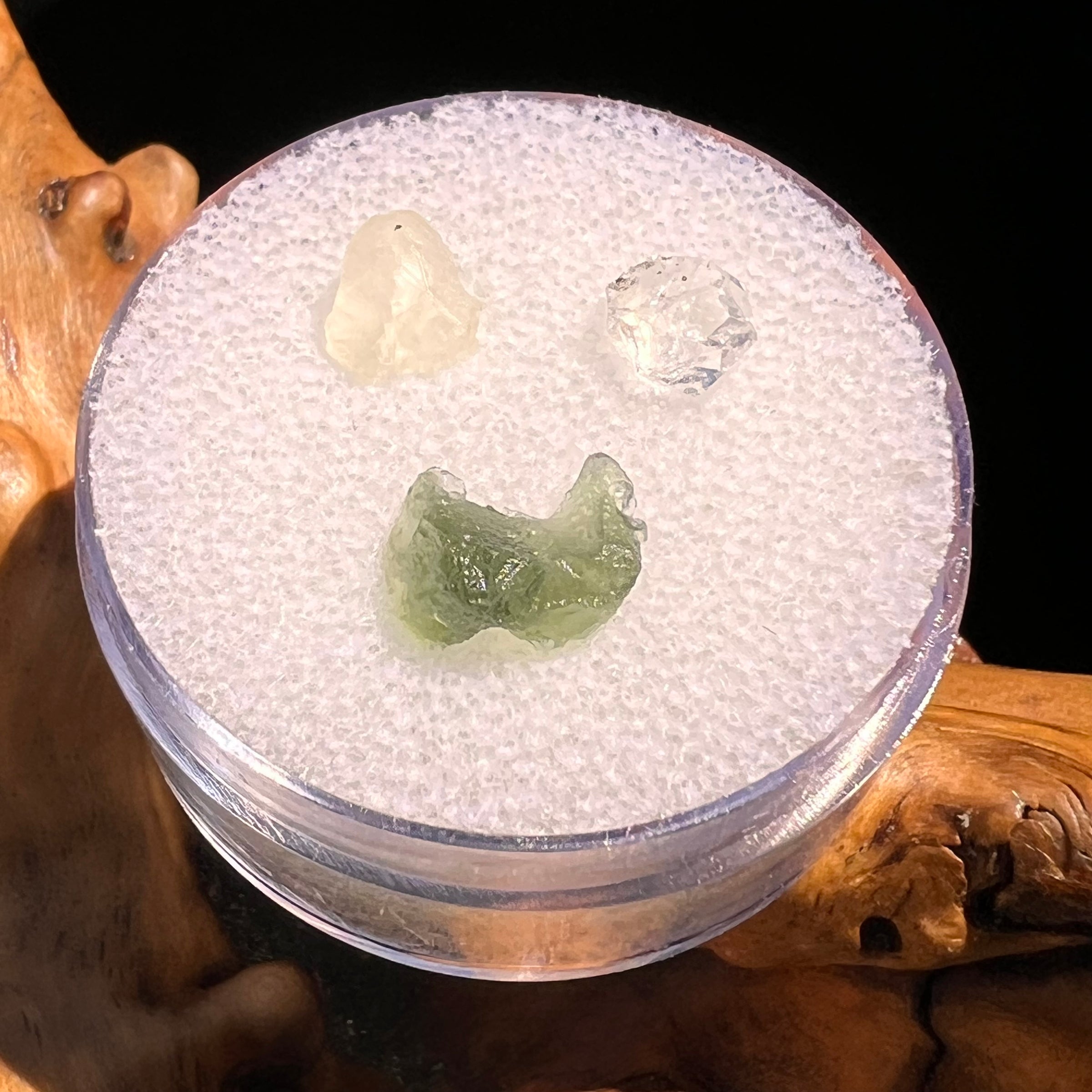 Moldavite, Phenakite, & Herkimer Diamond #135-Moldavite Life