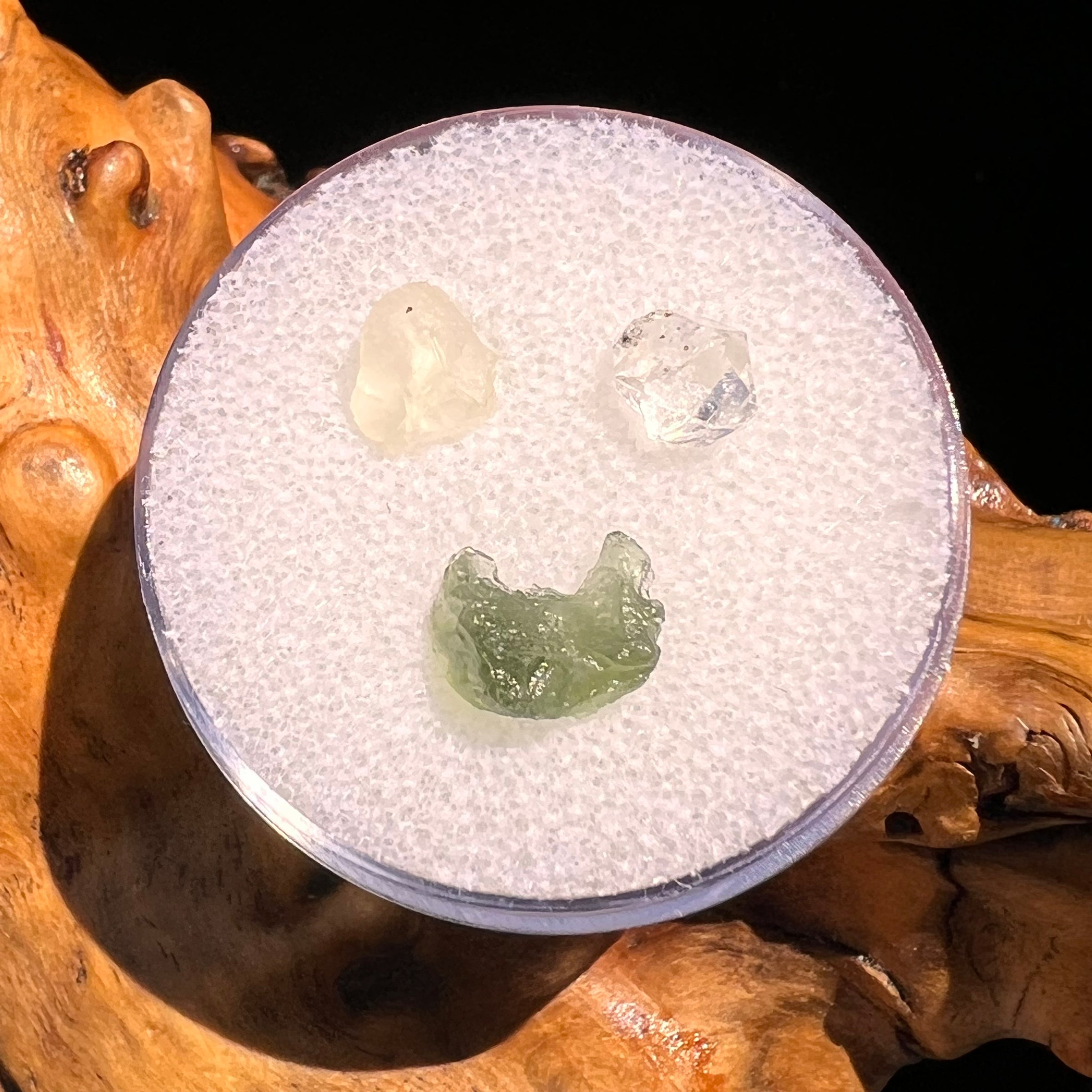 Moldavite, Phenakite, & Herkimer Diamond #135-Moldavite Life