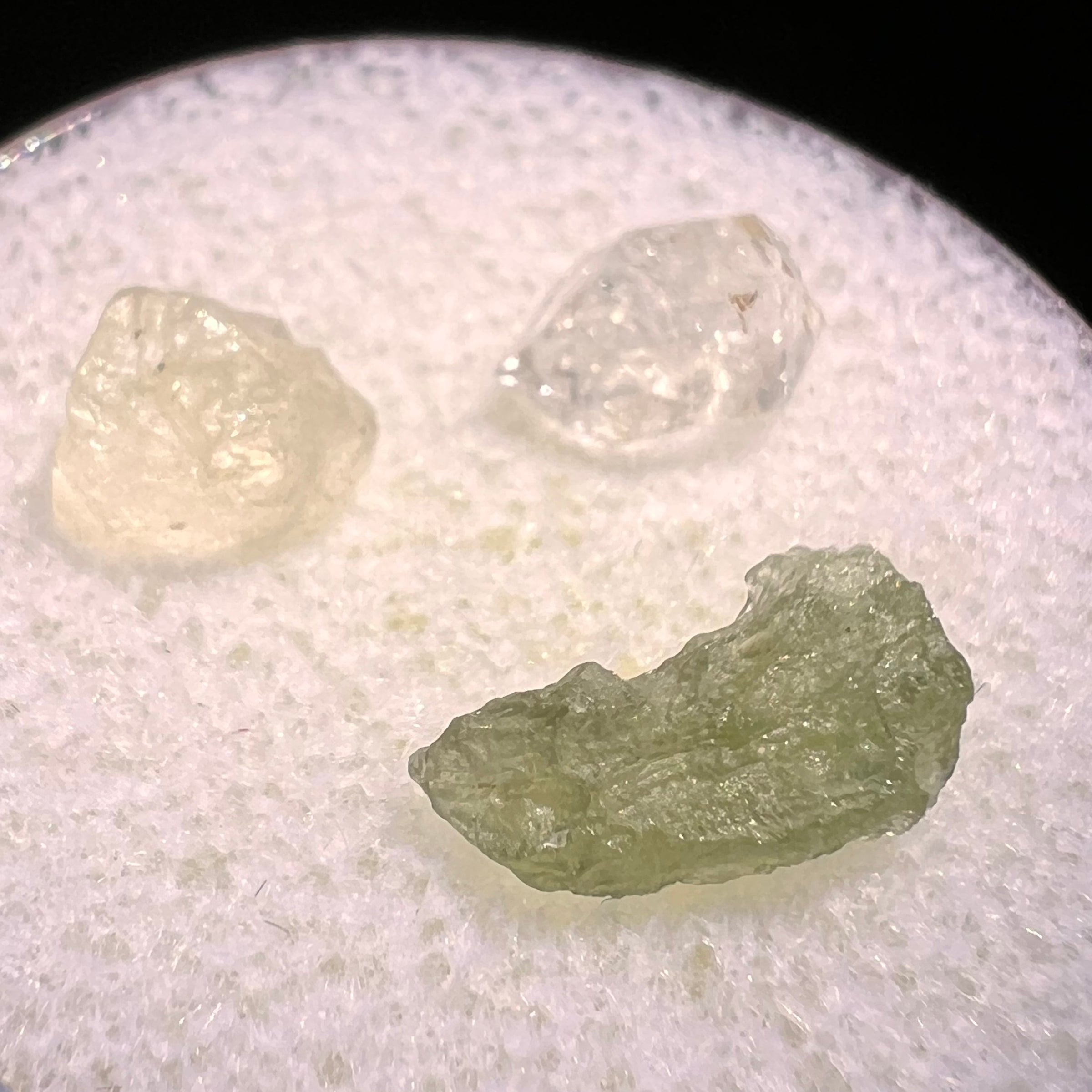 Moldavite, Phenakite, & Herkimer Diamond #137-Moldavite Life