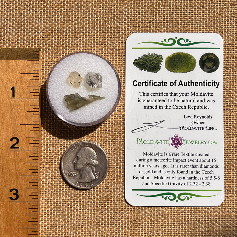 Moldavite, Phenakite, & Herkimer Diamond #138-Moldavite Life
