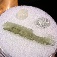 Moldavite, Phenakite, & Herkimer Diamond #140-Moldavite Life