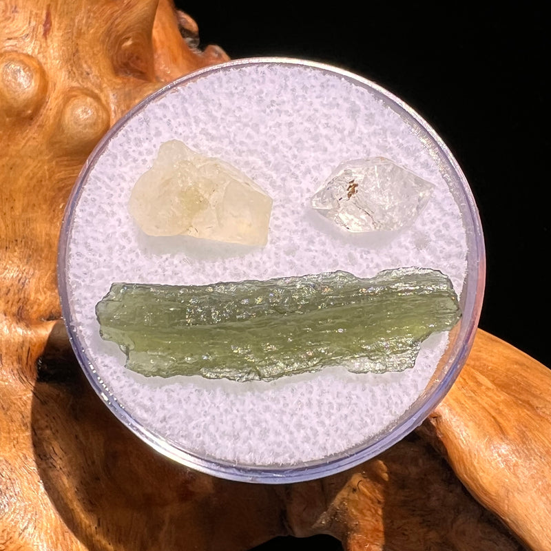 Moldavite, Phenakite, & Herkimer Diamond #50-Moldavite Life