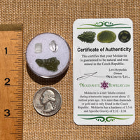 Moldavite, Phenakite, & Herkimer Diamond #54-Moldavite Life