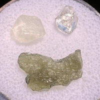 Moldavite, Phenakite, & Herkimer Diamond #56-Moldavite Life