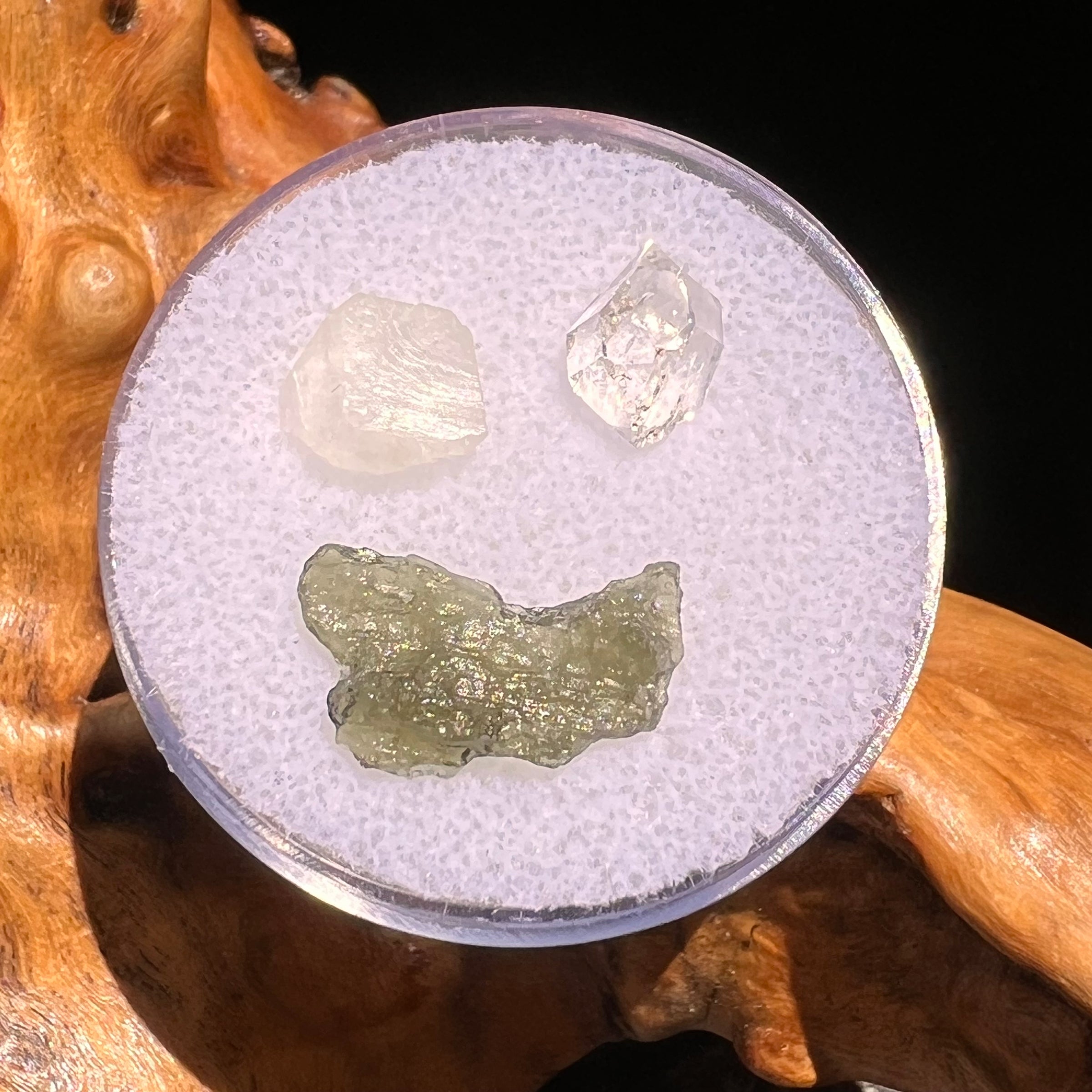 Moldavite, Phenakite, & Herkimer Diamond #56-Moldavite Life