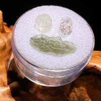 Moldavite, Phenakite, & Herkimer Diamond #57-Moldavite Life