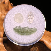 Moldavite, Phenakite, & Herkimer Diamond #57-Moldavite Life