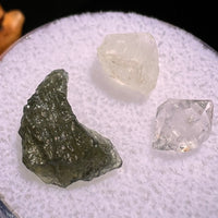 Moldavite, Phenakite, & Herkimer Diamond #59-Moldavite Life