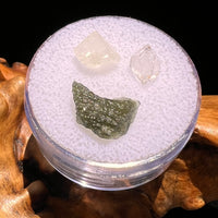 Moldavite, Phenakite, & Herkimer Diamond #59-Moldavite Life