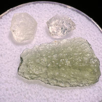 Moldavite, Phenakite, & Herkimer Diamond #61-Moldavite Life