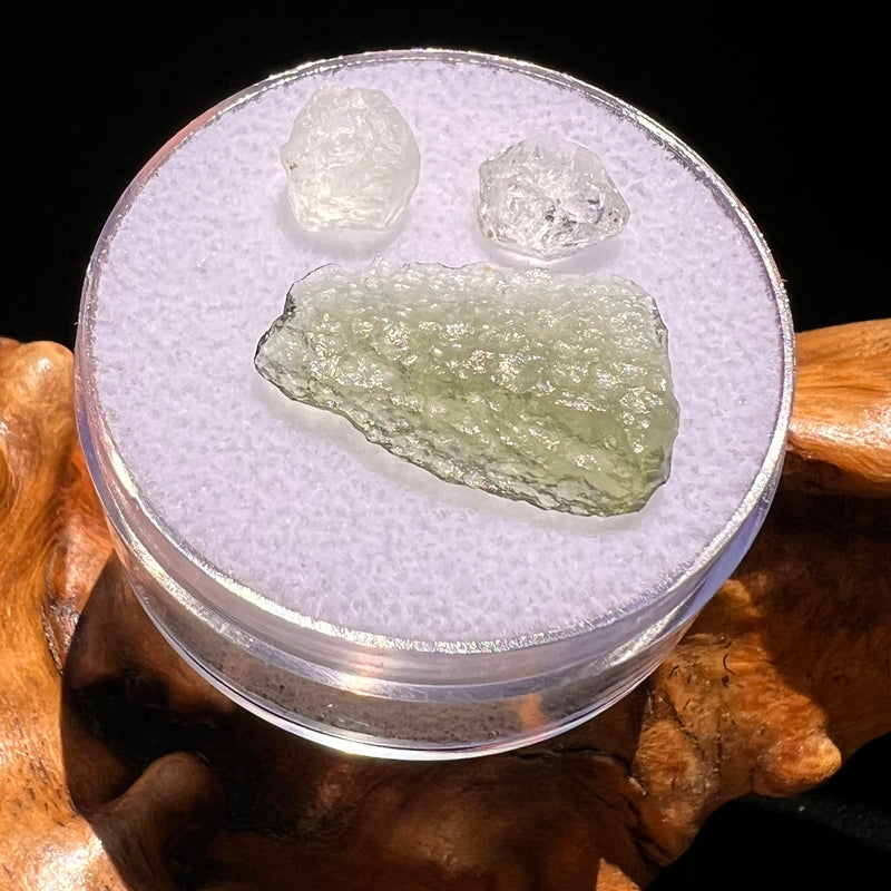Moldavite, Phenakite, & Herkimer Diamond #61-Moldavite Life