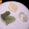 Moldavite, Phenakite, & Herkimer Diamond #62-Moldavite Life