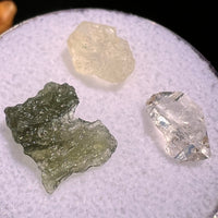 Moldavite, Phenakite, & Herkimer Diamond #62-Moldavite Life