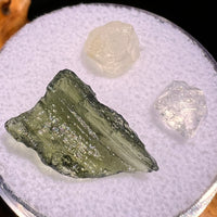 Moldavite, Phenakite, & Herkimer Diamond #63-Moldavite Life