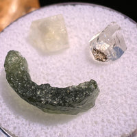 Moldavite, Phenakite, & Herkimer Diamond #64-Moldavite Life